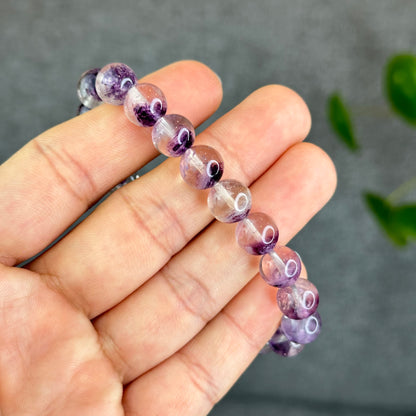 Fluorite violette des États-Unis dans des bracelets à quartz taille 9,5 mm