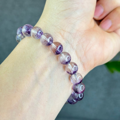 Fluorite violette des États-Unis dans des bracelets à quartz taille 9,5 mm