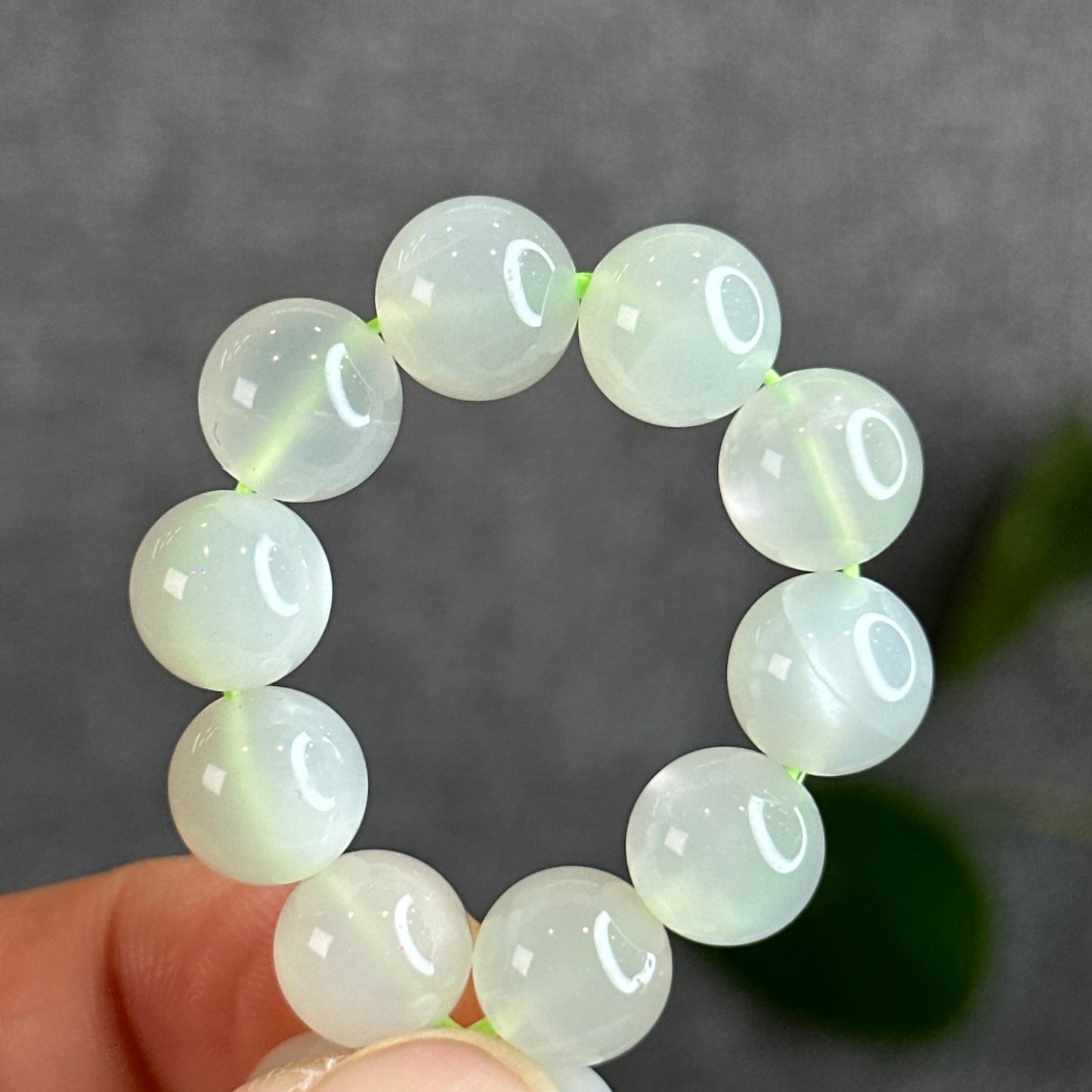 Green Moonstone Bracelet Size 10 mm