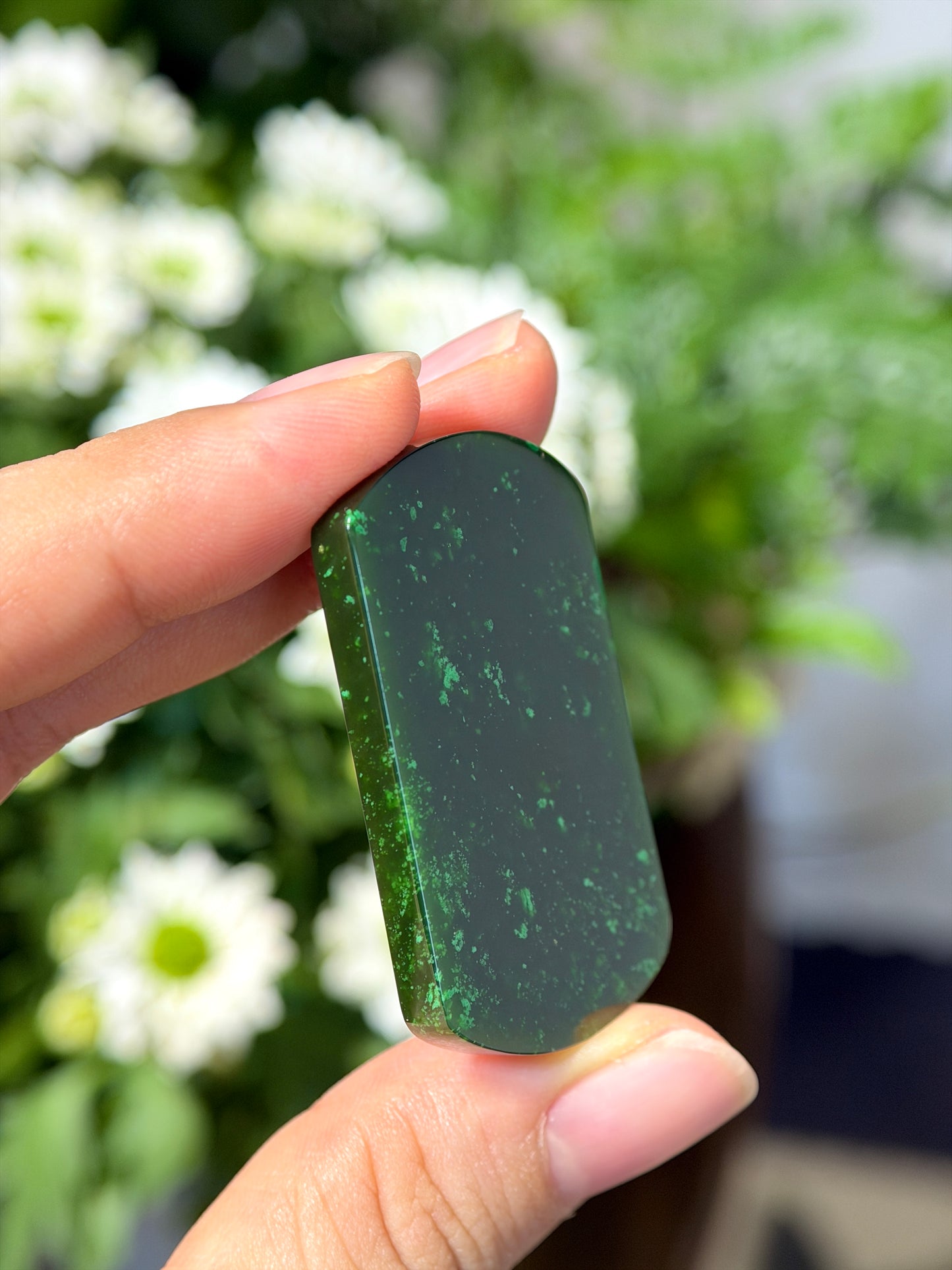 Natural Peace Nephrite Jade Plaque Pendant