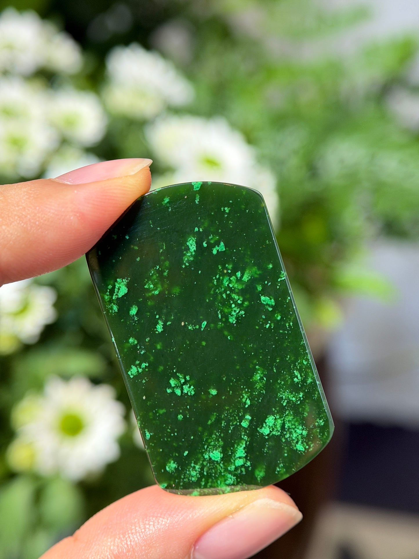 Natural Peace Nephrite Jade Plaque Pendant