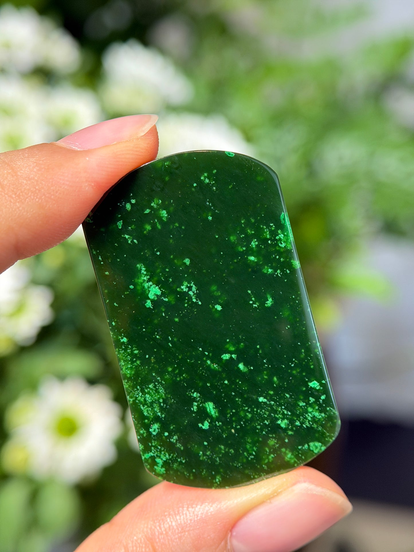 Natural Peace Nephrite Jade Plaque Pendant