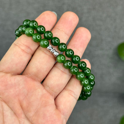 Natural High Quality Nephrite Jade Necklace Size 8 mm