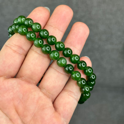 Natural High Quality Nephrite Jade Necklace Size 8 mm