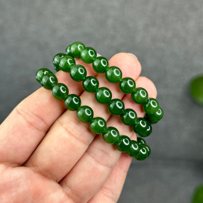Natural High Quality Nephrite Jade Necklace Size 8 mm