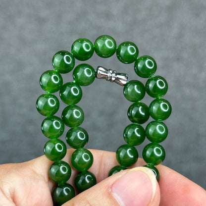 Natural High Quality Nephrite Jade Necklace Size 8 mm