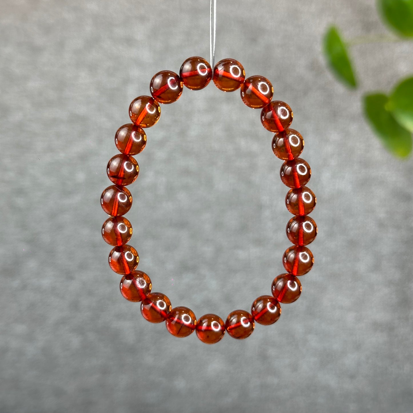 Natural Blood Amber Bracelet Size 7.7 mm