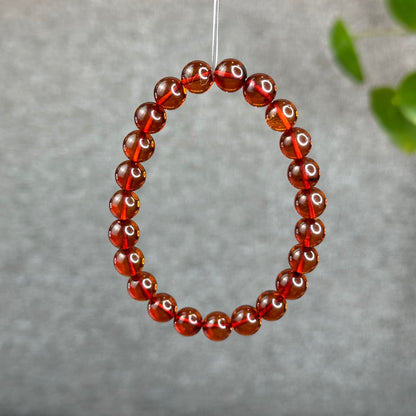 Natural Blood Amber Bracelet Size 7.7 mm