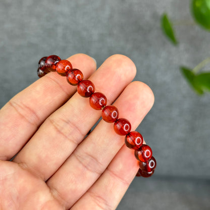 Natural Blood Amber Bracelet Size 7.7 mm