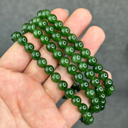 Natural High Quality Nephrite Jade Necklace Size 8 mm