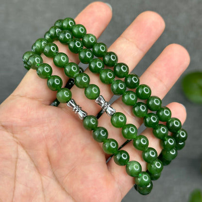 Natural High Quality Nephrite Jade Necklace Size 8 mm
