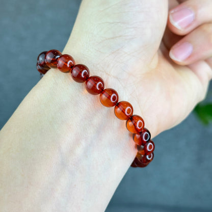 Natural Blood Amber Bracelet Size 7.7 mm