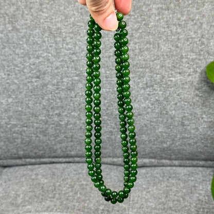 Natural High Quality Nephrite Jade Necklace Size 8 mm