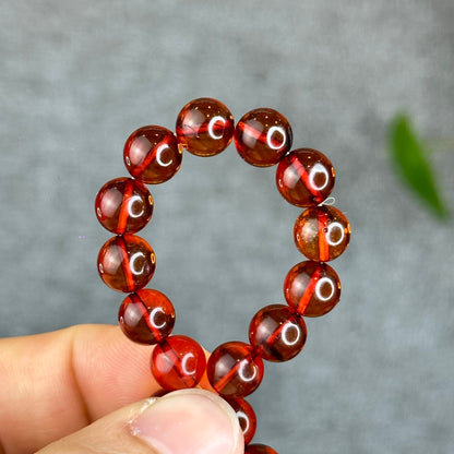 Natural Blood Amber Bracelet Size 7.7 mm