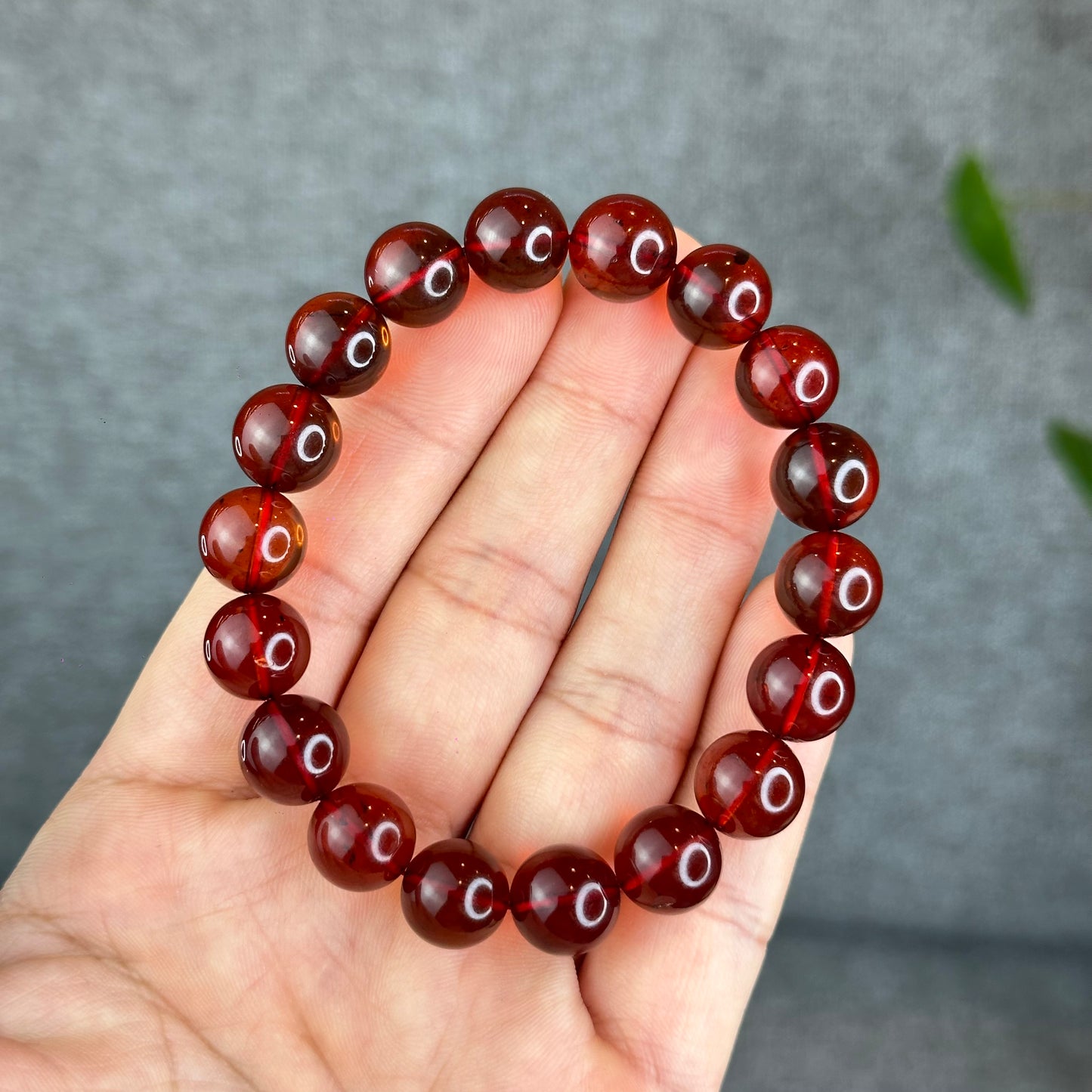 Natural Blood Amber Bracelet Size 11.3 mm