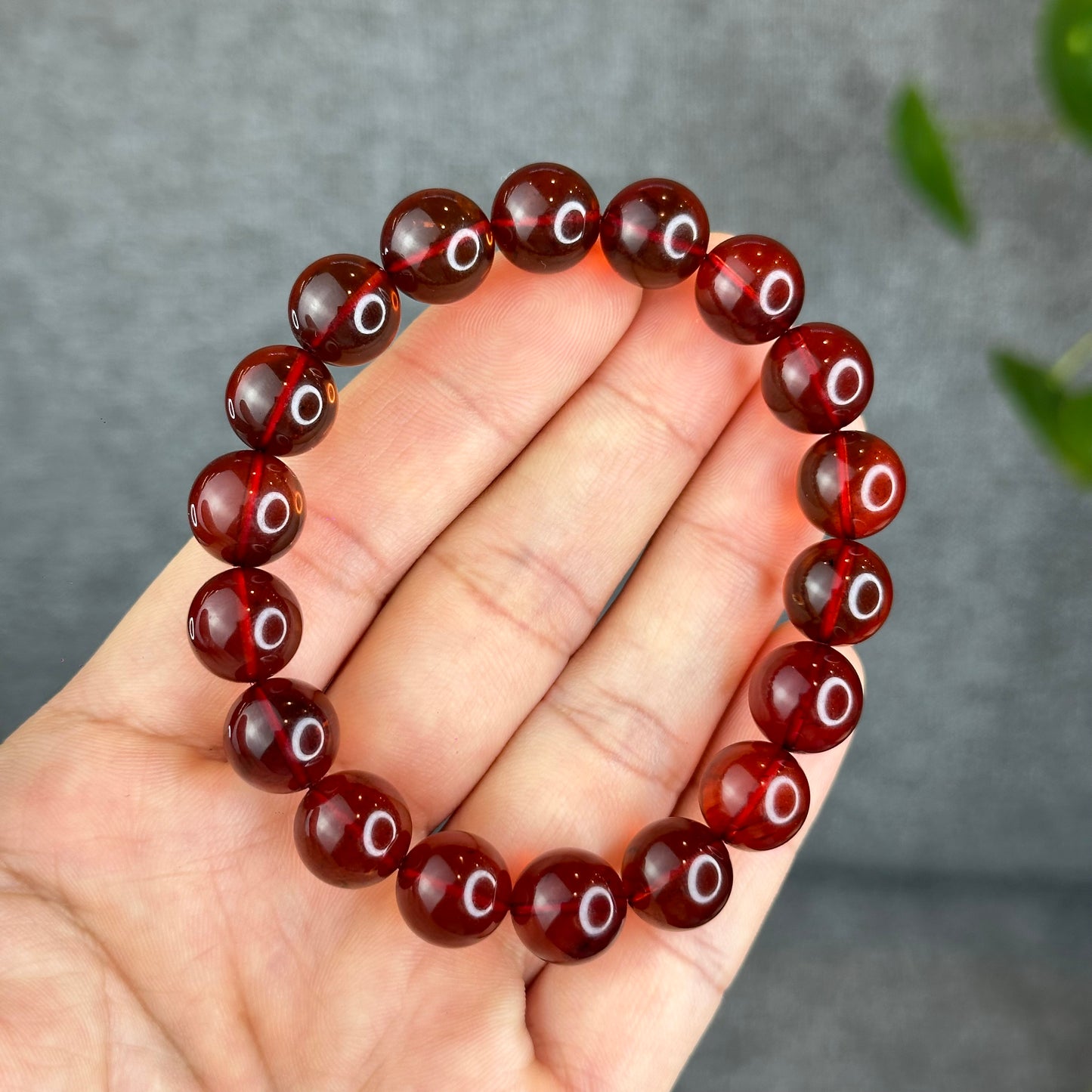 Natural Blood Amber Bracelet Size 11.3 mm