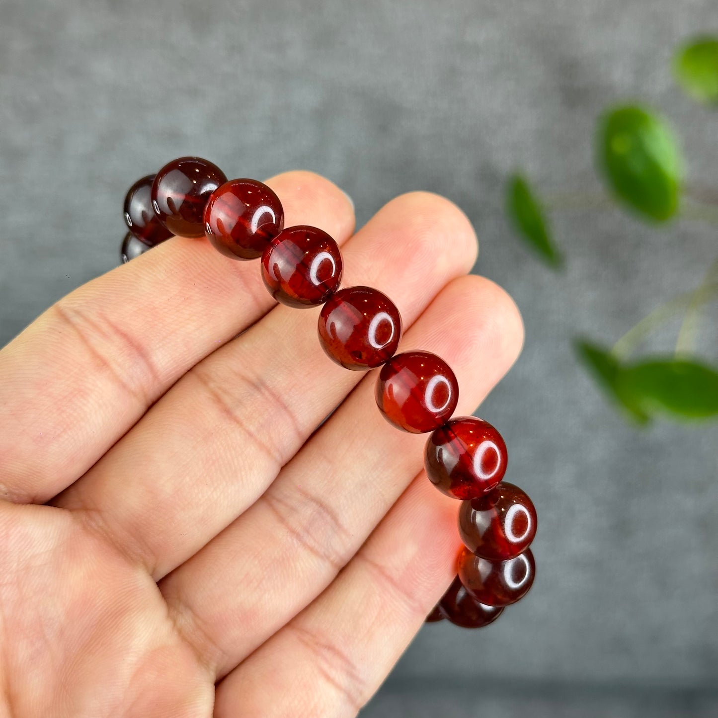 Natural Blood Amber Bracelet Size 11.3 mm