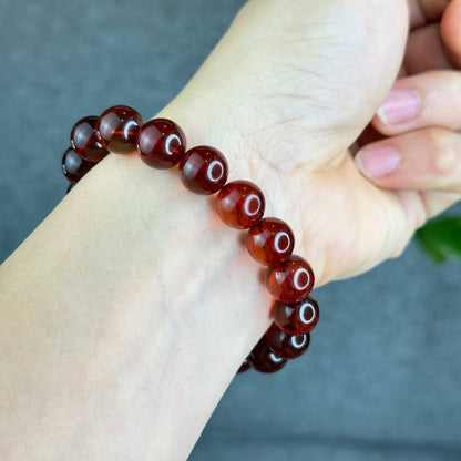 Natural Blood Amber Bracelet Size 11.3 mm