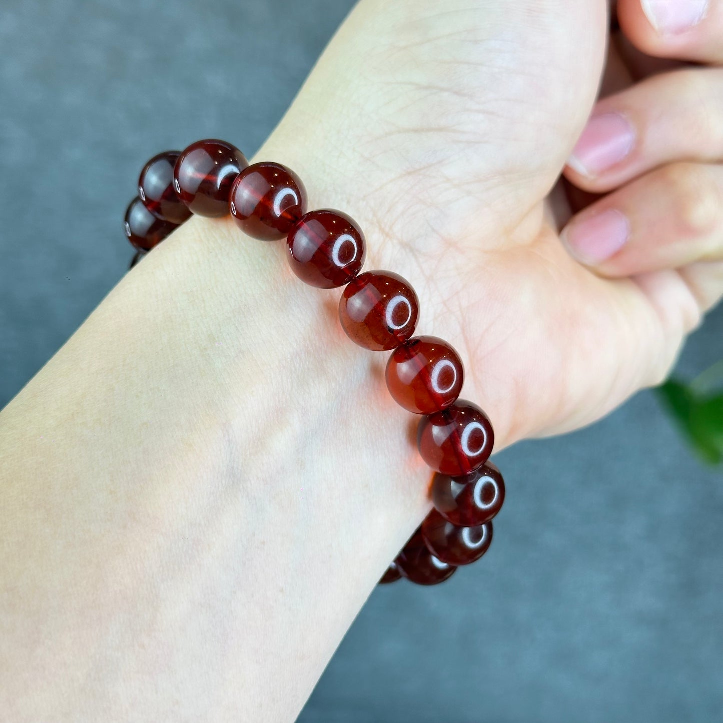 Natural Blood Amber Bracelet Size 11.3 mm
