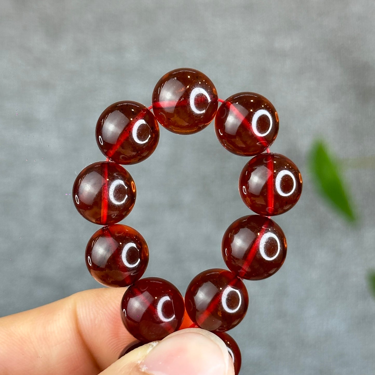 Natural Blood Amber Bracelet Size 11.3 mm