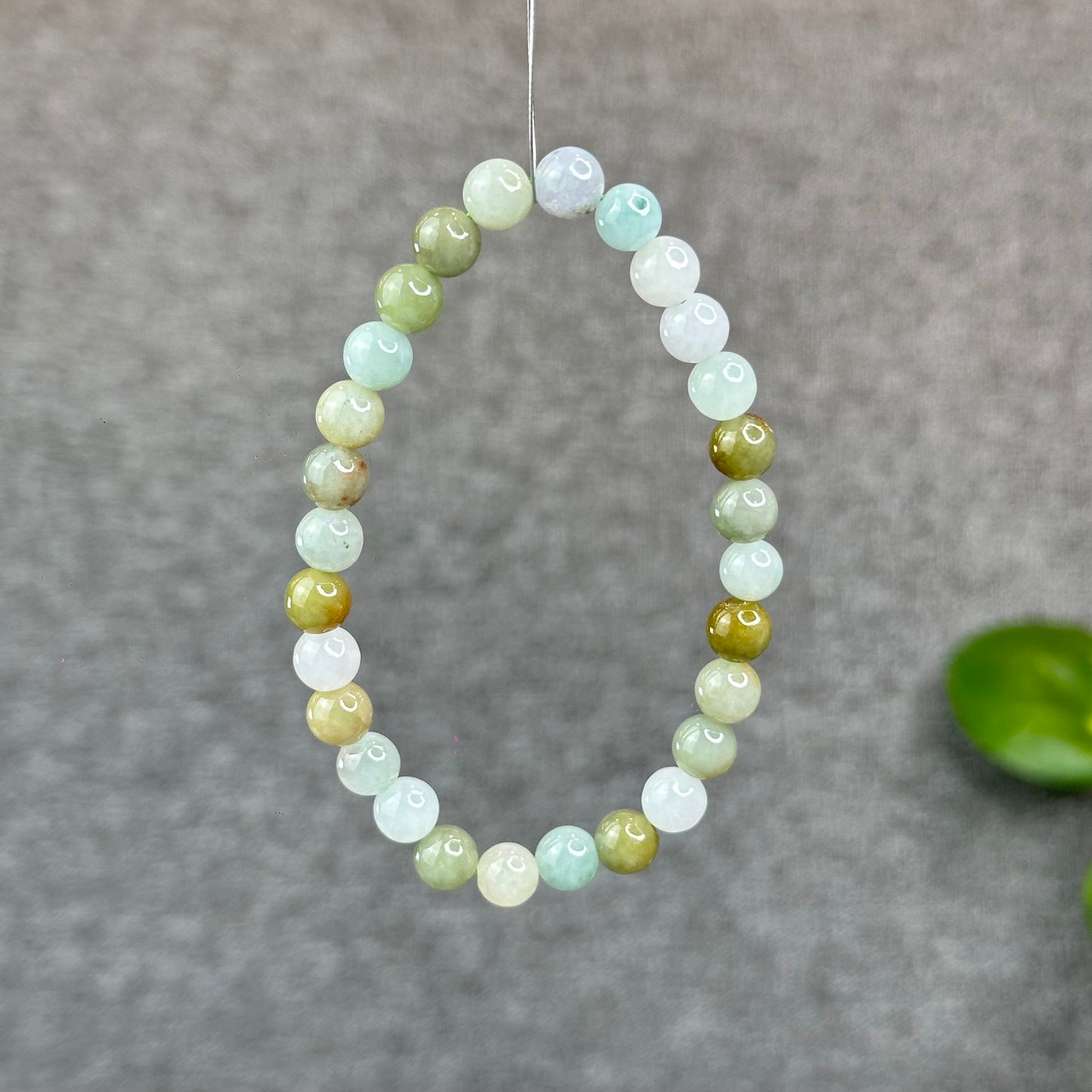 Natural 4 Seasons Colour Type A Jadeite Jade Bracelet Size 7 mm