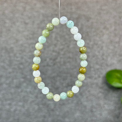 Natural 4 Seasons Colour Type A Jadeite Jade Bracelet Size 7 mm