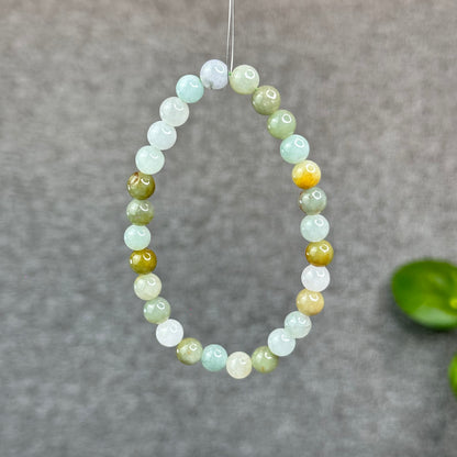Natural 4 Seasons Colour Type A Jadeite Jade Bracelet Size 7 mm