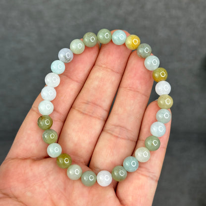 Natural 4 Seasons Colour Type A Jadeite Jade Bracelet Size 7 mm