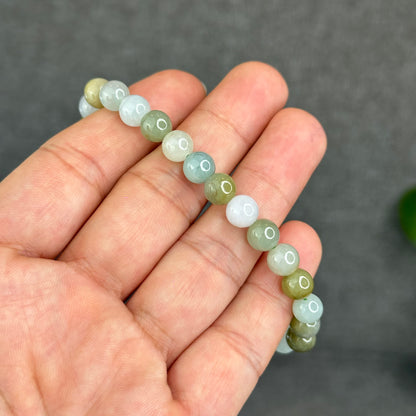 Natural 4 Seasons Colour Type A Jadeite Jade Bracelet Size 7 mm