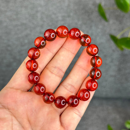 Natural Blood Amber Bracelet Size 11.3 mm