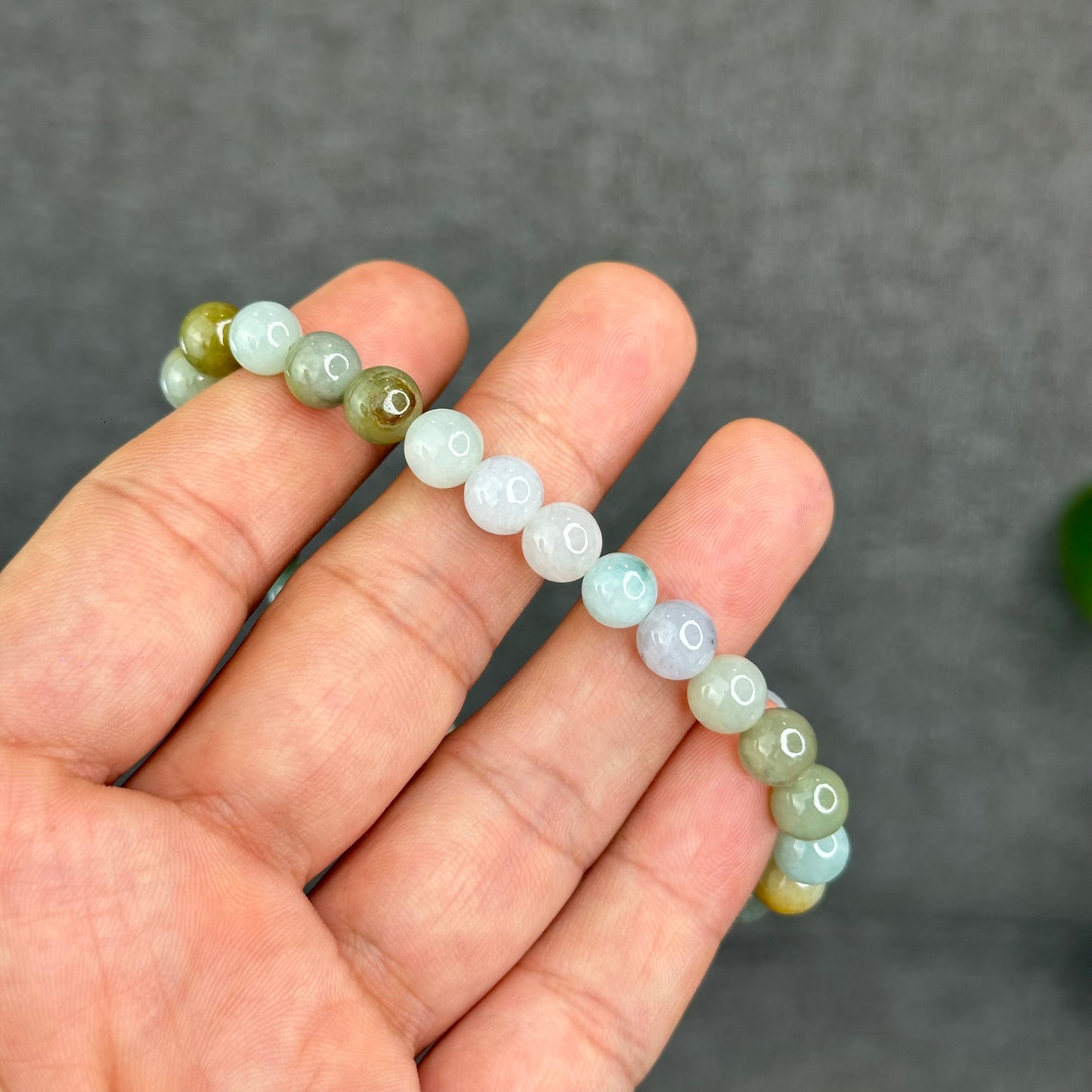 Natural 4 Seasons Colour Type A Jadeite Jade Bracelet Size 7 mm