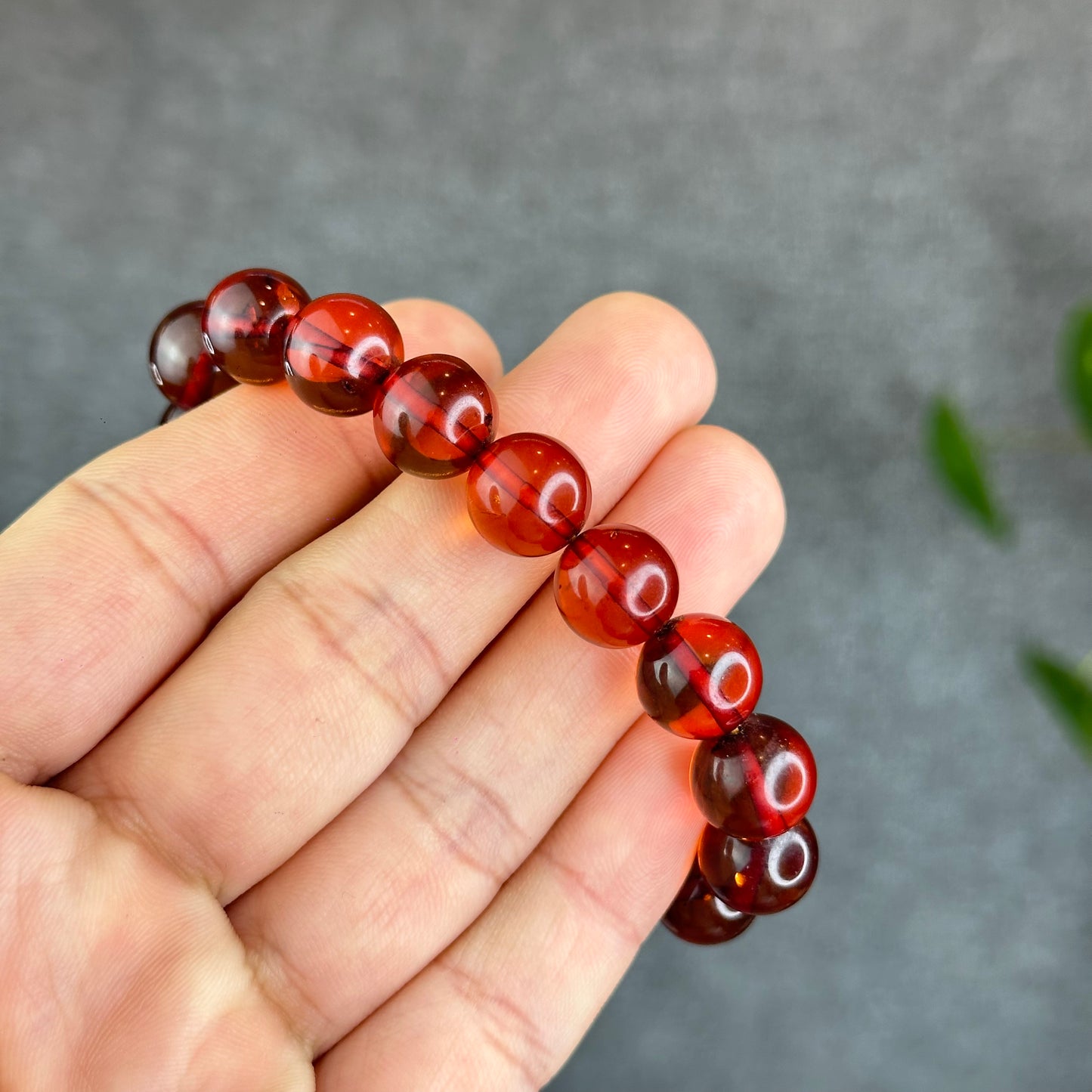 Natural Blood Amber Bracelet Size 11.3 mm