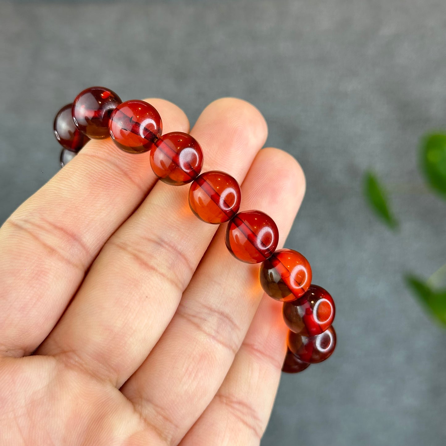 Natural Blood Amber Bracelet Size 11.3 mm