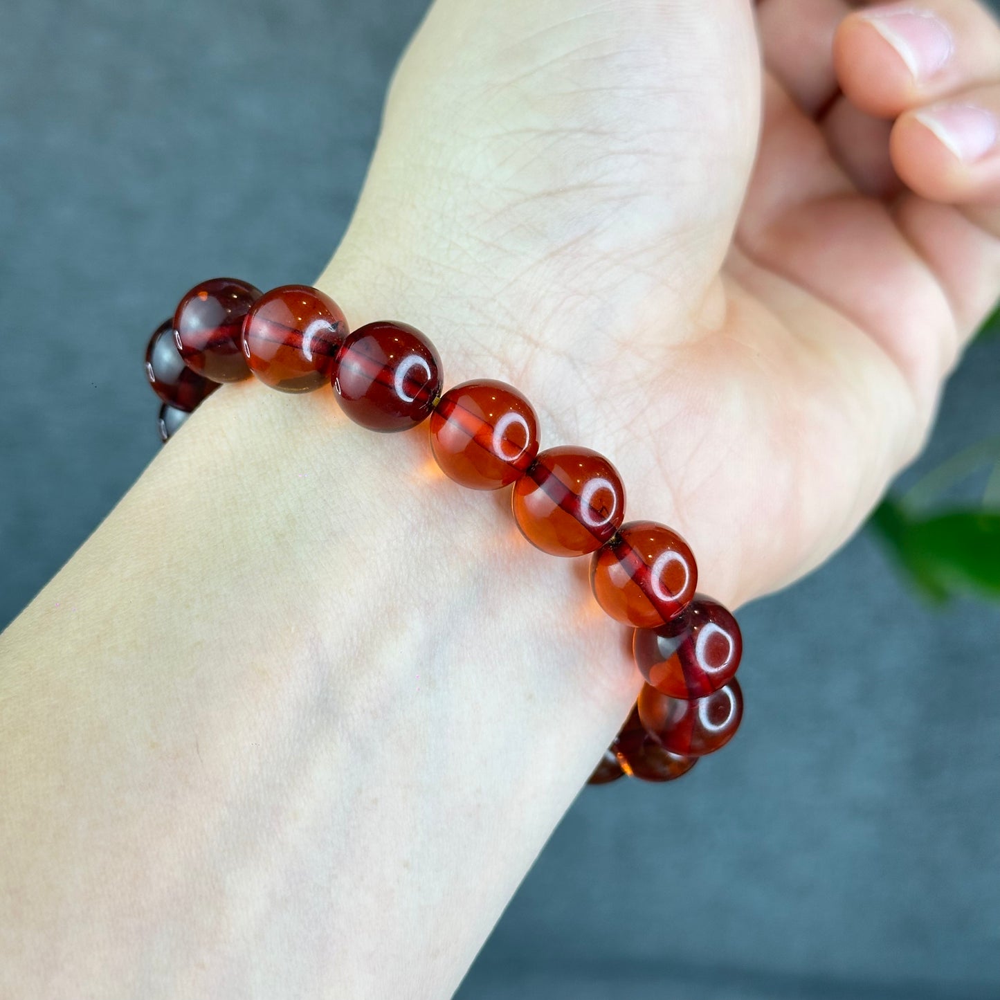 Natural Blood Amber Bracelet Size 11.3 mm