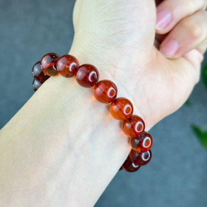 Natural Blood Amber Bracelet Size 11.3 mm