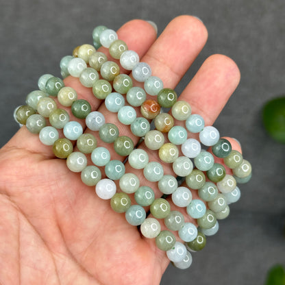 Natural 4 Seasons Colour Type A Jadeite Jade Bracelet Size 7 mm
