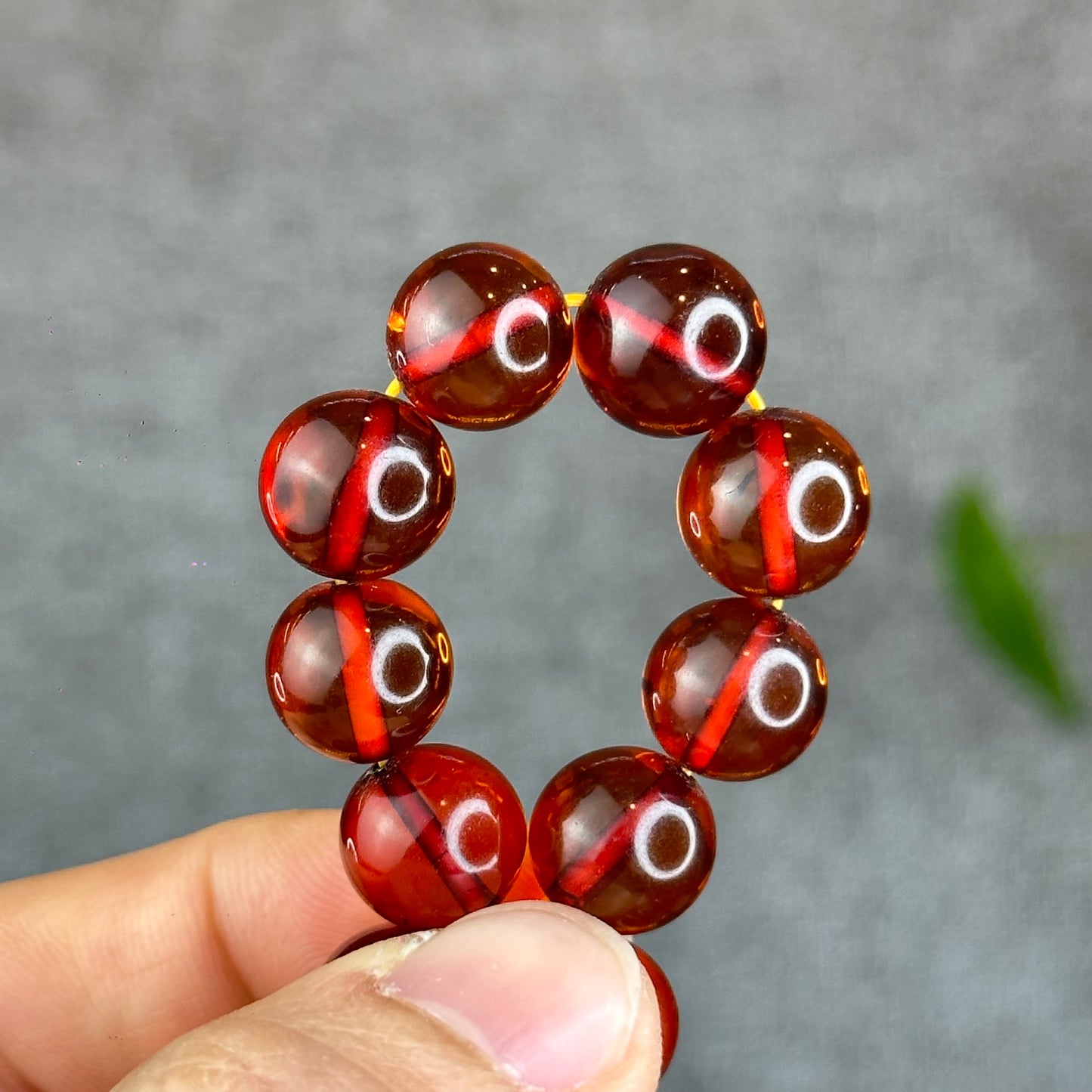 Natural Blood Amber Bracelet Size 11.3 mm