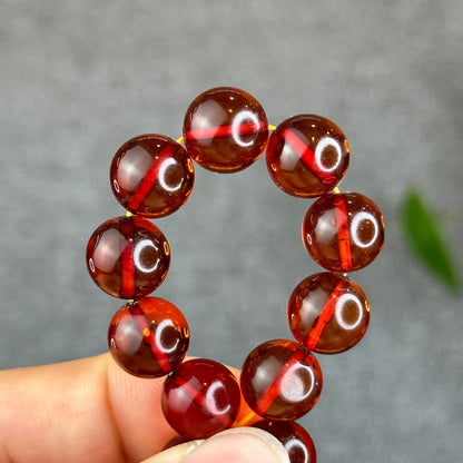Natural Blood Amber Bracelet Size 11.3 mm