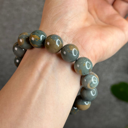 Blue Alashan Agate Bracelet 14.5-15 mm