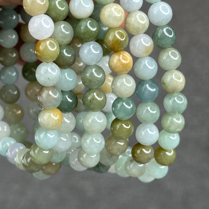 Natural 4 Seasons Colour Type A Jadeite Jade Bracelet Size 7 mm