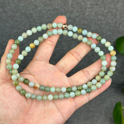 Natural 4 Seasons Colour Type A Jadeite Jade Necklace Size 7 mm