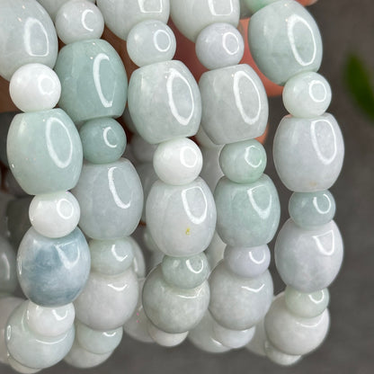Natural Ivory Mint Green Mixed Bead Lu Thong Bracelet Size 12 mm