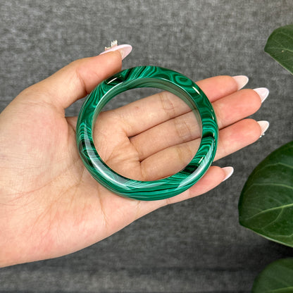 Malachite Bangle Leaf Style Size 54 mm