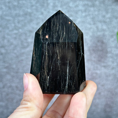 Natural Tourmaline with Iron and Hematite Tower 152 g