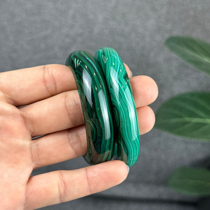 Malachite Bangle Leaf Style Size 54 mm