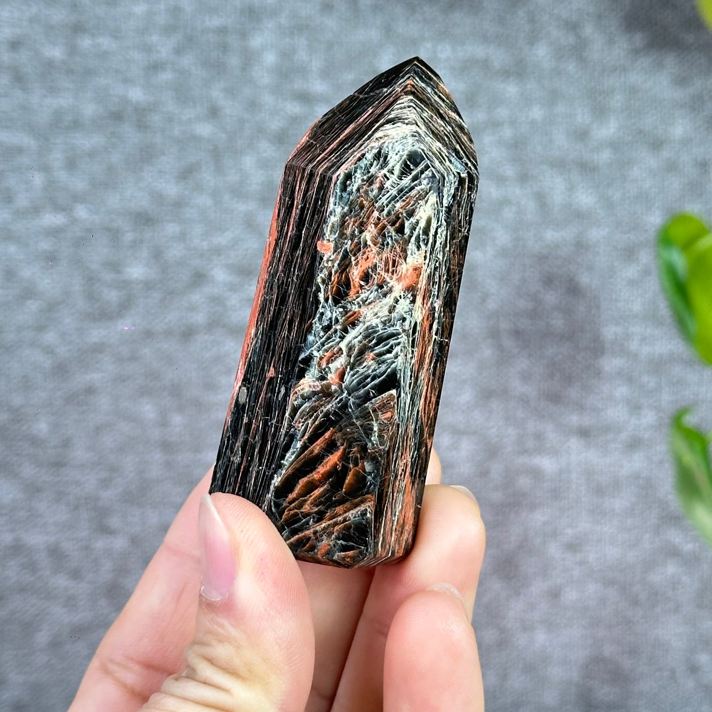 Tourmaline with Iron and Hematite Tower 79 g