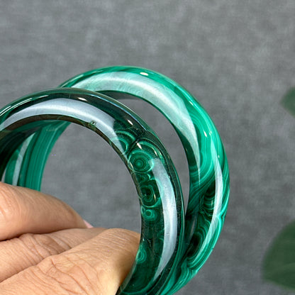 Malachite Bangle Leaf Style Size 54 mm