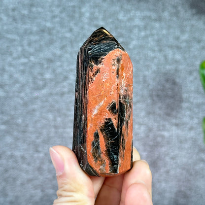 Tourmaline with Iron and Hematite Tower 79 g