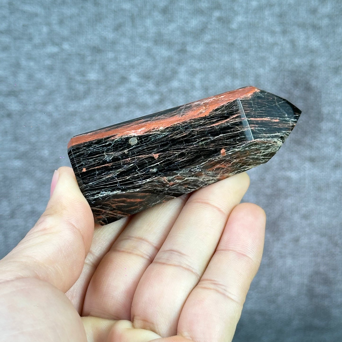 Tourmaline with Iron and Hematite Tower 79 g