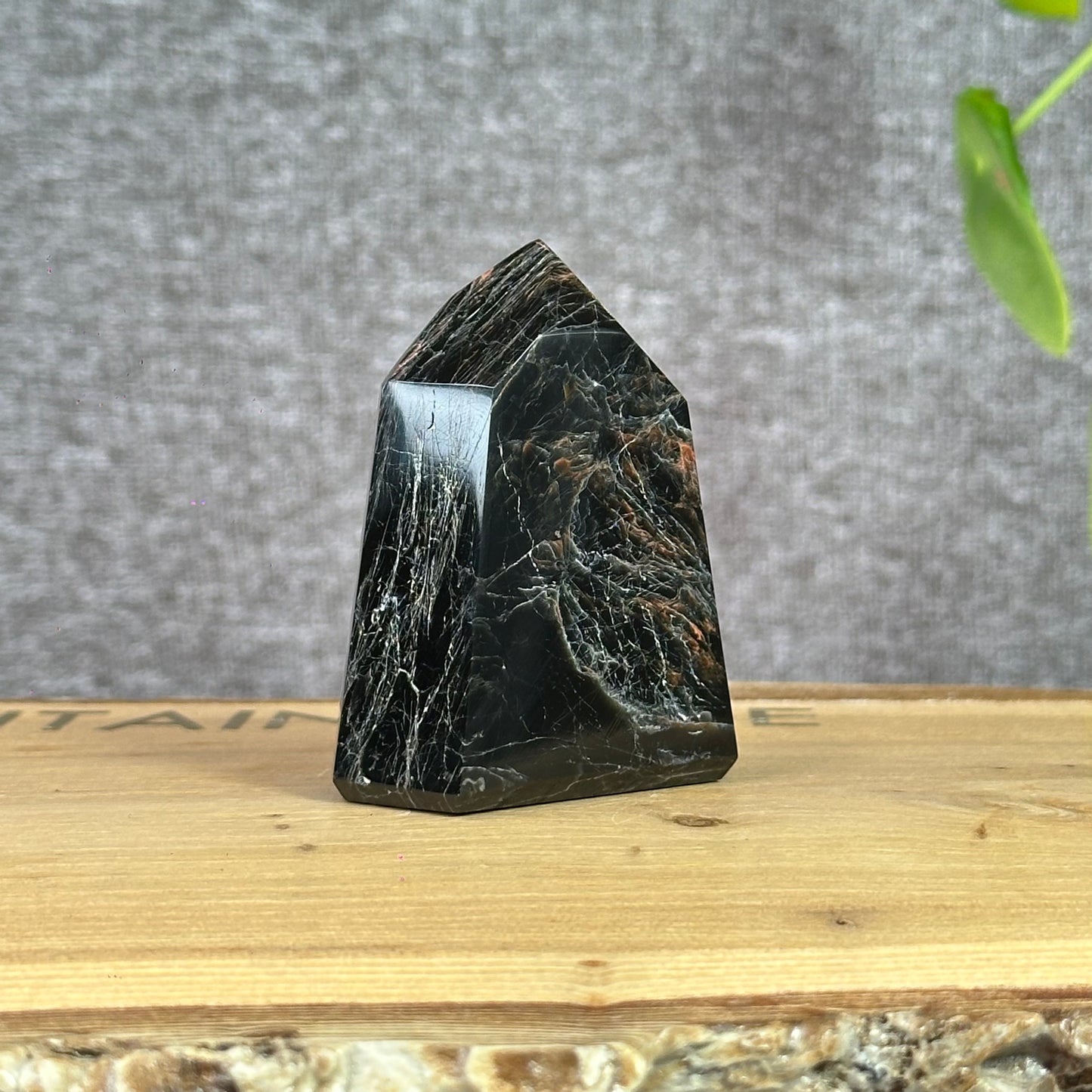 Tourmaline with Iron and Hematite Tower 107 g